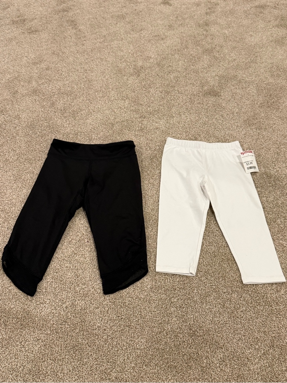 Kids Capri Leggings - Black and White